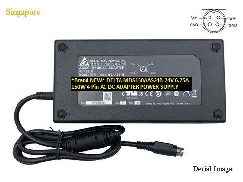 *Brand NEW* DELTA MDS150AAS24B 24V 6.25A 150W 4 Pin AC DC ADAPTER POWER SUPPLY - Click Image to Close